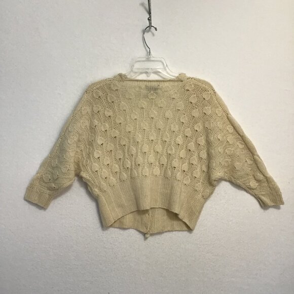 Line Loose Knit Cashmere Deep V 3/4 Sleeve Button Up Cardigan Size M - Picture 9 of 10